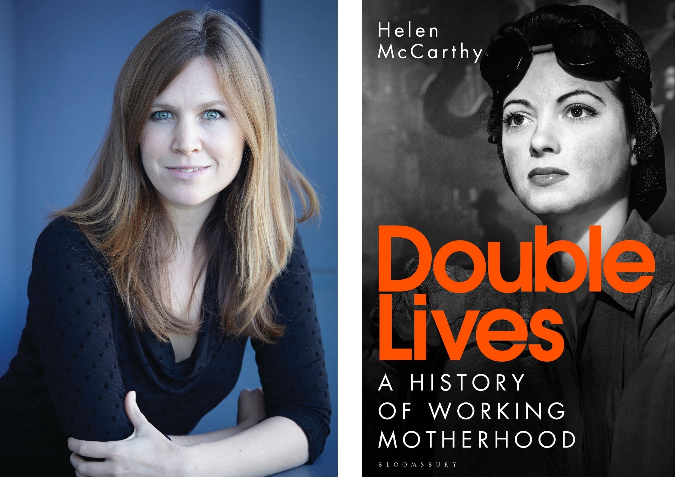 Helen McCarthy and her book cover, for Double Lives
