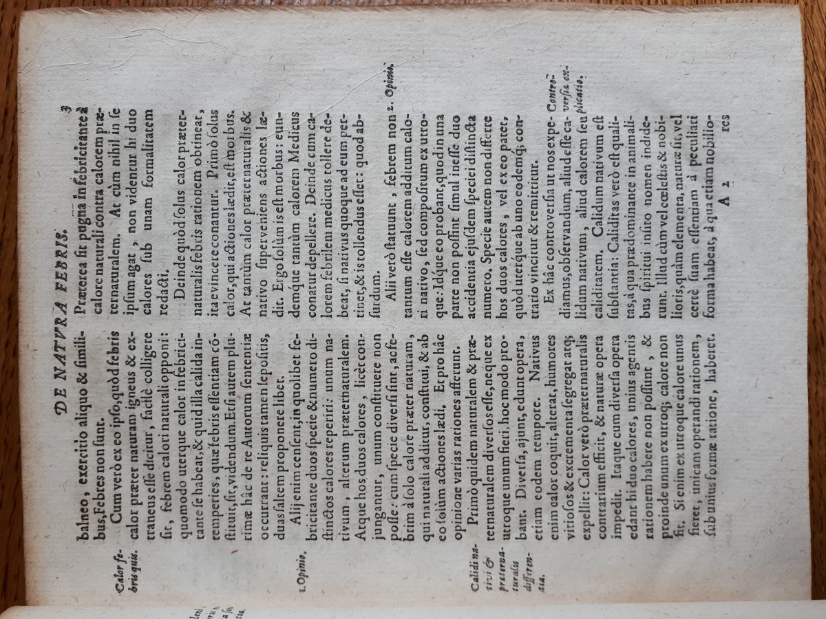 Page 3 in a 17th-century printed book, with a Latin text in two columns.