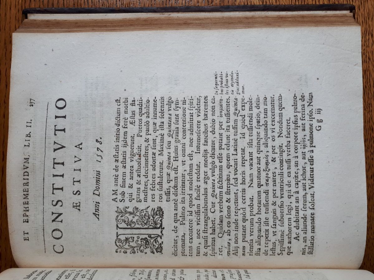 Page 237 in a 17th-century printed book, with Latin text headed 'Constitutio aestiva, anno Domini 1578'.