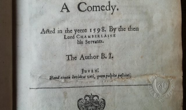 Every Man in his Humour title page