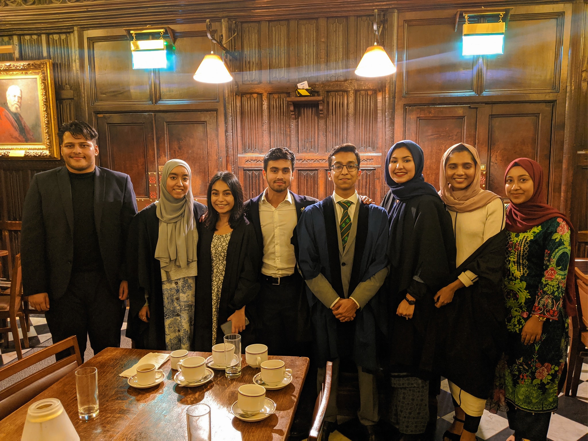 Azmaeen Zarif, fourth from right, with friends at a BanglaSoc event