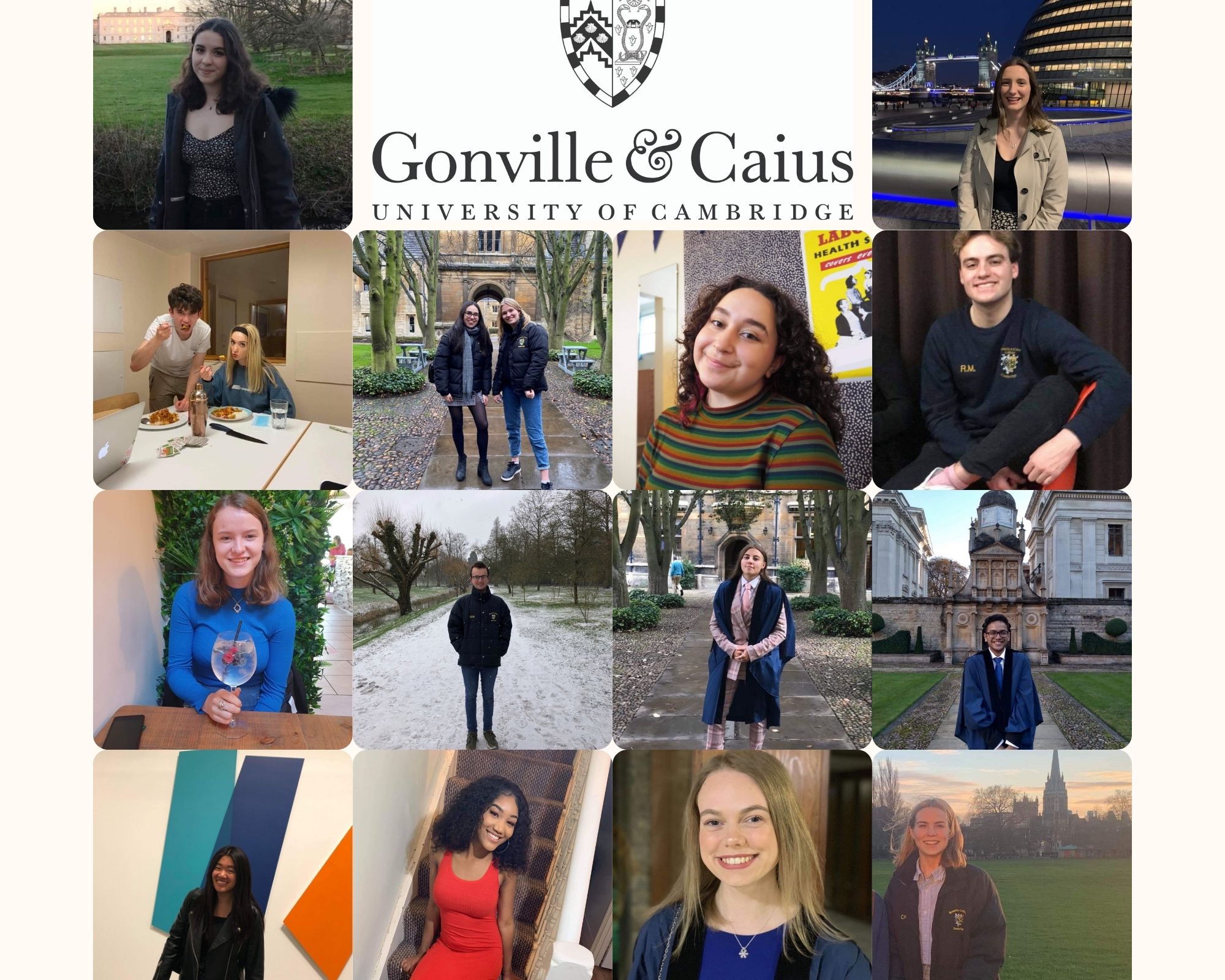 The Gonville & Caius Students Union committee for 2021-22