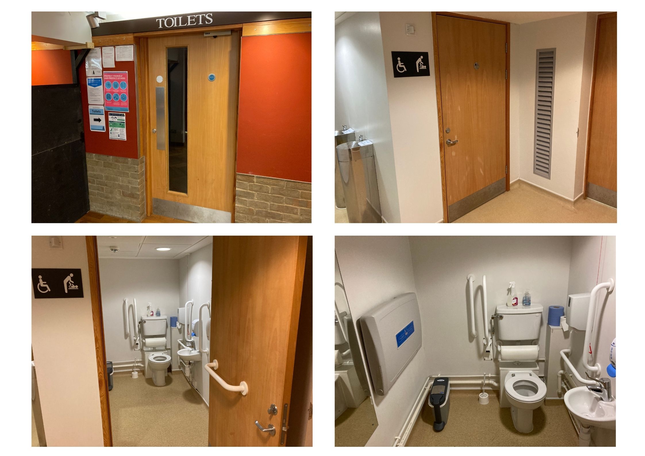 A montage of the Harvey Court JCR lavatories