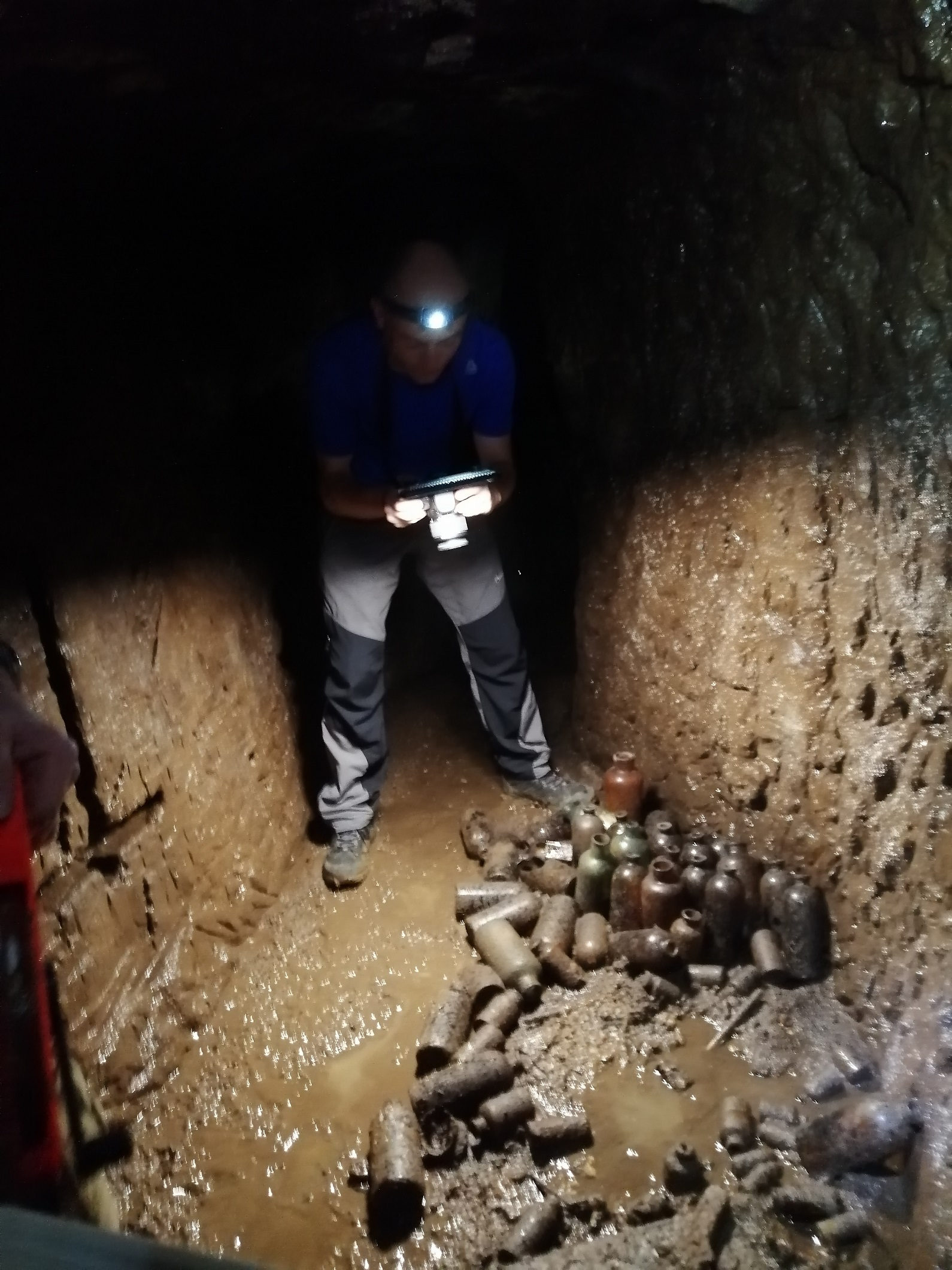 Photographing artefacts in the tunnels of Kolombangara