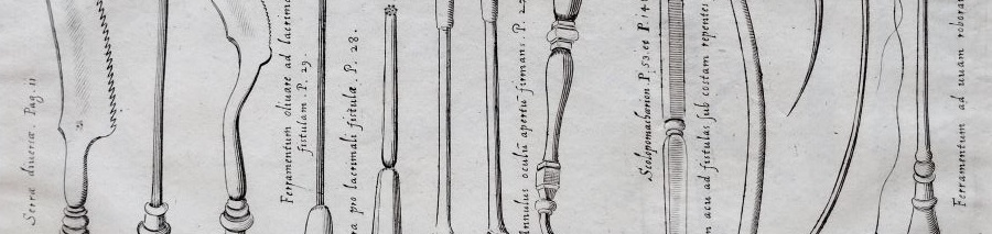 Detail from a seventeenth-century engraving of surgical instruments.
