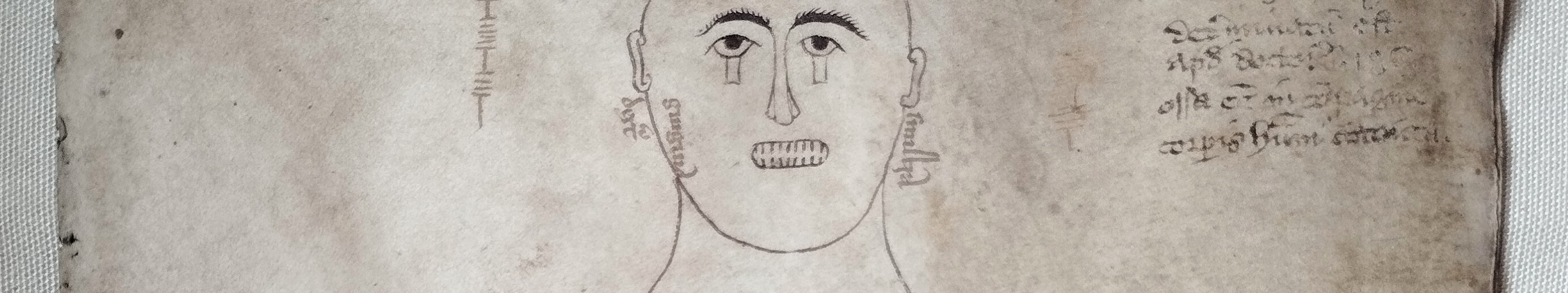 detail of drawing of a human figure