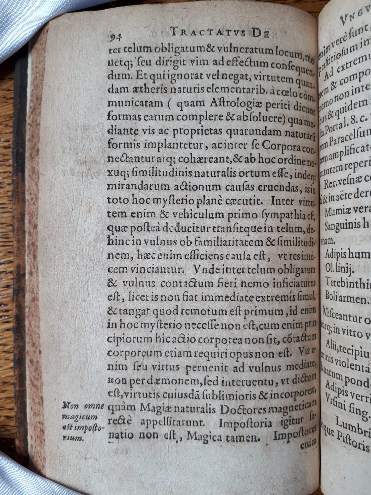 Page 94 in a 17th-century printed book, with a single column of Latin text.