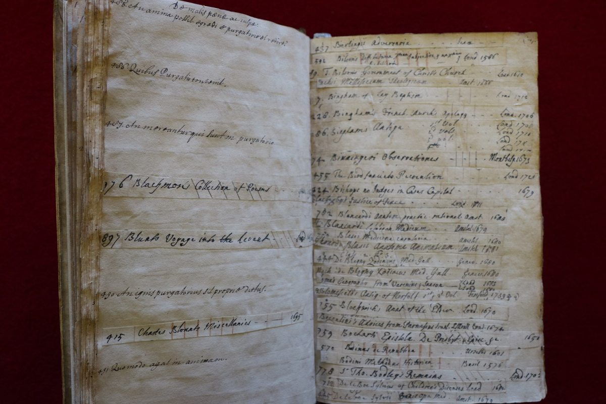 An old book containing lists