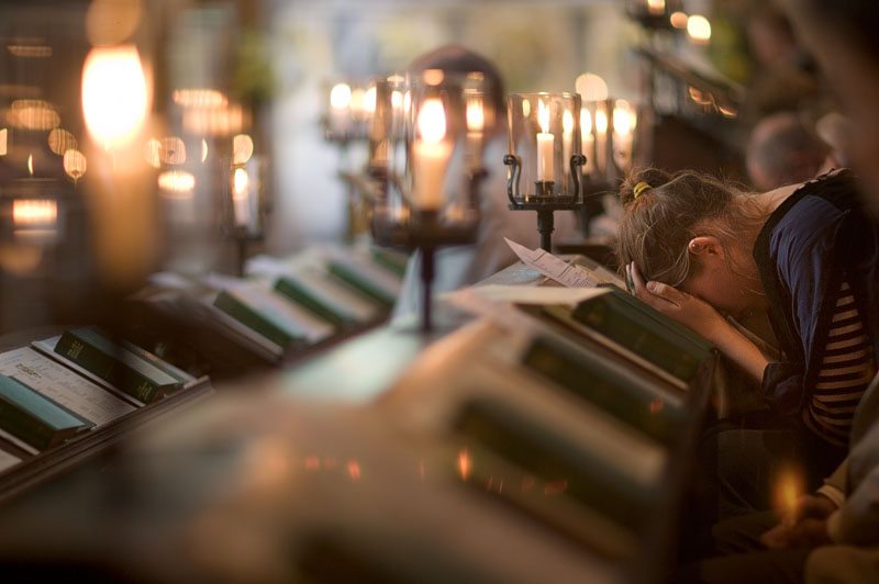 Candlelit image during service