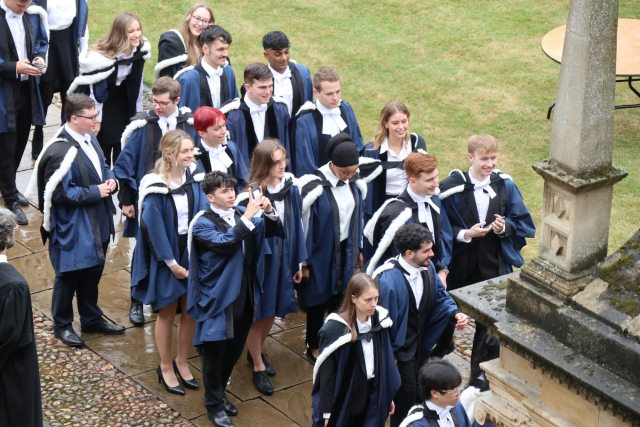 A graduation procession
